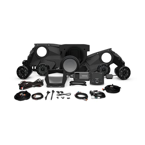 Rockford Fosgate X317-STG4 Audio Kit: PMX-2 Receiver, 800-Watt Amp, M1 Series Color Optix Multicolor LED Lighted Front, Rear Speakers & Subwoofer for Select Can-Am Maverick X3 Models (2017-2022) Rockford Fosgate X317-STG4 Audio Kit: PMX-2 Receiver, 800-Watt Amp, M1 Series Color Optix Multicolor LED Lighted Front, Rear Speakers & Subwoofer for Select Can-Am Maverick X3 Models (2017-2022)